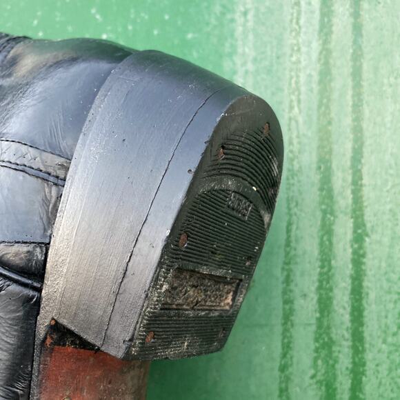 Vintage Black Leather Eel Skin Cowboy Boots | Mexican Made | Gritty Western Vibe - Picture 11 of 16